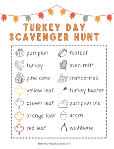 thanksgiving scavenger hunt for kids